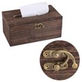 thumbnail image 5 of Ayyufe Wooden Tissue Box Paper Napkin Holder Dispenser Case Bathroom Office Desk Decor, 5 of 7
