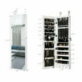 thumbnail image 2 of Gymax Wall & Door Mounted Mirrored Jewelry Cabinet Storage Organizer W/ Lights&Drawer White, 2 of 8