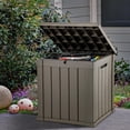 thumbnail image 5 of 51 Gallon Weatherproof Outdoor Storage Container with Lockable Lid and Handles, Light Brown, 5 of 6
