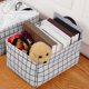 thumbnail image 3 of 2Pcs Foldable Storage Basket Bin, Fabric Plaids Collapsible Box with Two Handles Unique Bargains Cesta de Almacenamiento, 3 of 8
