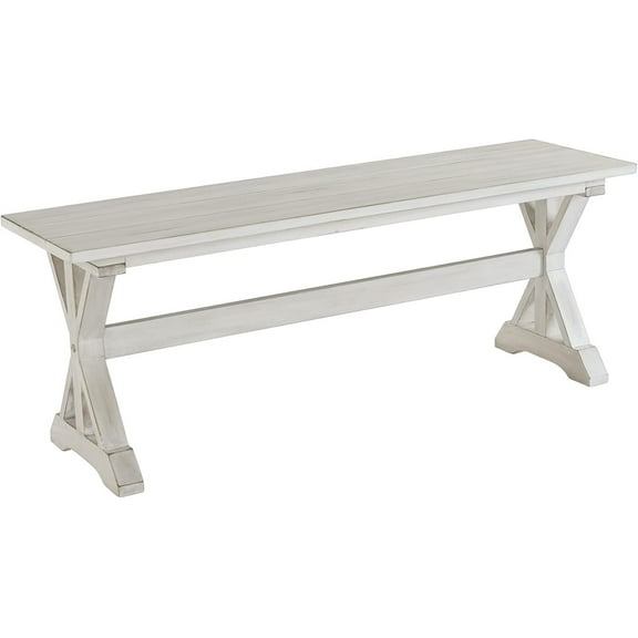MMZP Jamestown Backless Dining Room Bench, Antique White