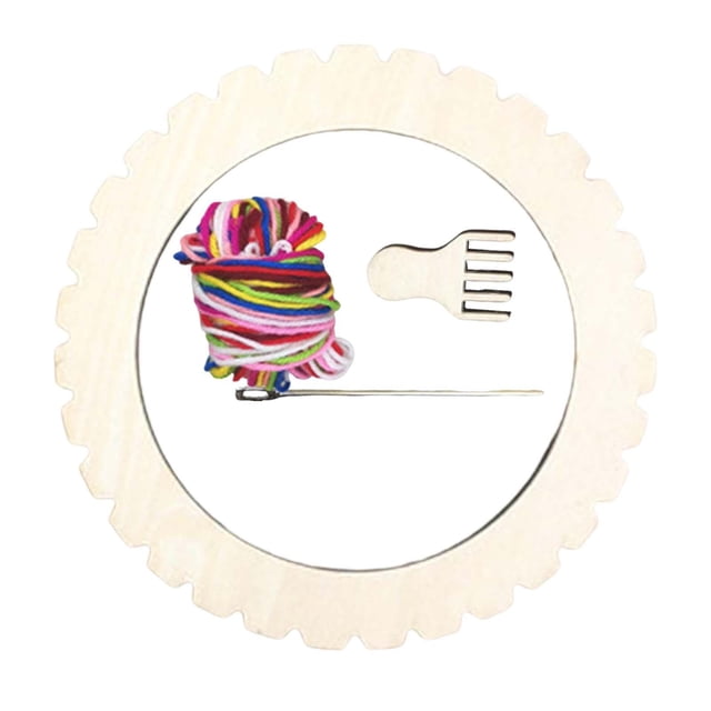 de telar de madera, paquete de Material tejido a mano DIY con pasador de tejido, Mini telar, patrón de hogar, tablero tejido para niños, adultos y Redondo L Macarena Mini telar