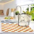 thumbnail image 5 of Yayeee Dish Drying Mat for Kitchen Counter 16"x18" Microfiber Absorbent Pad, Rusty Orange Plaid, 5 of 7