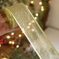 thumbnail image 4 of Gold Openwork Mesh Ribbon, Wired Christmas Ribbon with Metallic Edge for Tree Decor, Wreaths, Garland and Bow Making, 4 of 4