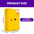 thumbnail image 7 of Industrial Flammable Safety Cabinet, 45 Gallon, Chemical Storage Cabinet, Galvanized Steel, Fire and Explosion Proof, Yellow, Lockable Doors, 7 of 7