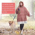 thumbnail image 4 of Wearable Oversized Blanket,Red Christmas Folk Pattern Wearable Blanket Hoodie for Adults,Cozy Hooded Blankets with Super Pockets,Super Warm Fuzzy Pullover for Women & Men, 4 of 6