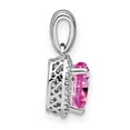 thumbnail image 3 of Auriga Fine Jewelry 14K White Gold Pure Serenity Lab Grown Diamond & Cr Pink Sapphire Heart Pendant for Women, 3 of 4