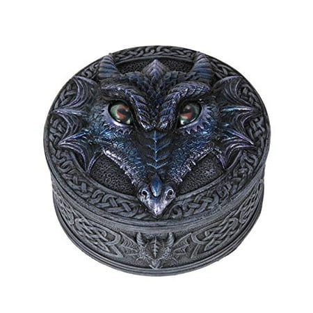 Novelty Box - Ebros Novelty Rolling Eye Fantasy Dragon Resin Trinket Box Collectible