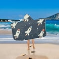 thumbnail image 2 of Yayeee Kids Hooded Towels Toddler Soft Absorbent Beach Bathing Wrap 50" x 23.5", Rocket Pattern, 2 of 5