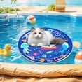 thumbnail image 4 of Cat Water Mat with Floating Fish - 25.6" Large Leakproof Cooling Pad, Anti-Scratch Summer Playmat for Indoor Pets, Includes Manual Air Pump for Heat Relief, 4 of 5