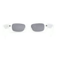 thumbnail image 2 of Womens Pop Color Rounded Mod Narrow Rectangle Plastic Sunglasses Frost White, 2 of 4