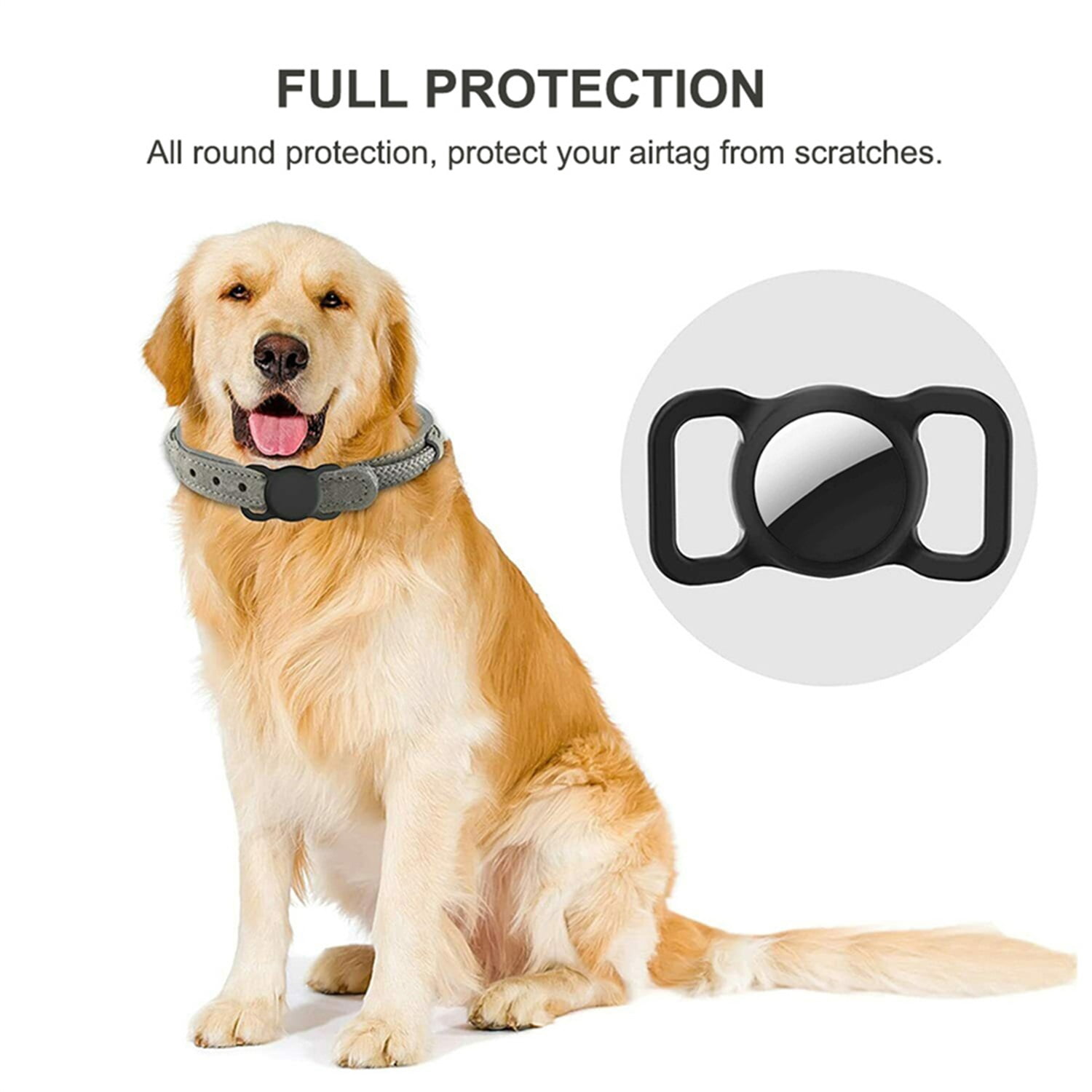 Pefilos Air Tag Dog Collar Holder, Protective Silicone Pet Collar Case for Apple Air tag 2021, Compatible with Cat Dog Collars Charms & Pets Accessories, Black Pefilos Air Tag Dog Collar Holder, Protective Silicone Pet Collar Case for Apple Air tag 2021, Compatible with Cat Dog Collars Charms & Pets Accessories, Black