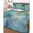 thumbnail image 3 of Quilts Full Size, Turquoise Vintage Butterfly Soft Comforter Bedding Set for Bed, Watercolor Retro Art Lightweight Quilted Bedspread with Pillow Cover(2 Pieces) for All Season, 78x90 Inch, 3 of 6