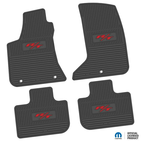 Charger Floor Mats 11-23 Dodge Charger AWD 4 Piece Custom Vintage Scene w/ R/T (2015-Current) Insert - Black FlexTread