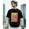 thumbnail image 4 of Men's T-Shirt Mountain River Retro Abstract Illustration Short Sleeve Casual Tee Classic Crew Neck T-Shirt for Men, S, 4 of 7