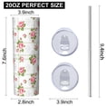 thumbnail image 3 of Pioneer Flower Floral Print Pattern 20oz Skinny Tumbler with Straw & Lid, Double Wall Vacuum Insulated Cup, Leak-Proof, Cup Holder Friendly, Hot 6H Cold 12H, 3 of 6