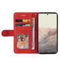 thumbnail image 2 of Case for Google Pixel 6 Leather Wallet Book Flip Folio Stand View Cover - Red, 2 of 5