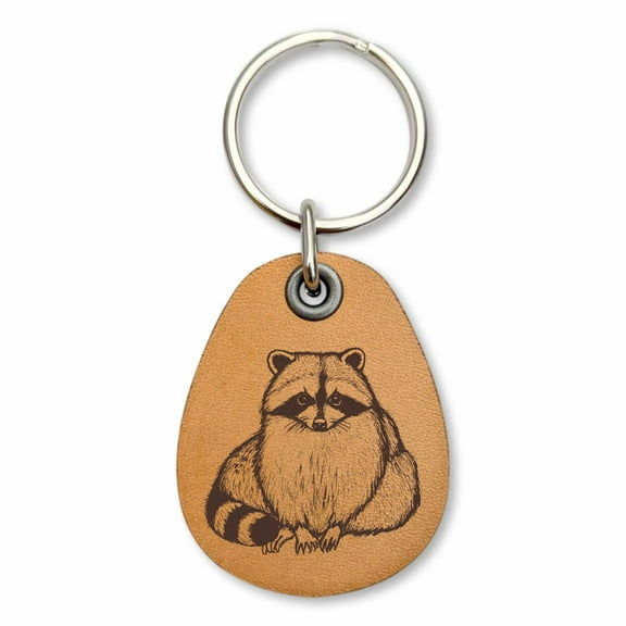 ForLeatherMore - Raccoon - Genuine Leather Keychain - On the Farm Collection