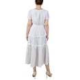 thumbnail image 3 of NY Collection Petite Short Sleeve Tiered Midi Dress White PXL, 3 of 4