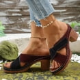 thumbnail image 3 of Dakaela Chunky Heel Sandals for Women 2026 Summer Dressy Slip on Slides Open Toe Arch Support Orthopedic Bridal Party Wedding Shoes Size 6-10 Black, 3 of 9