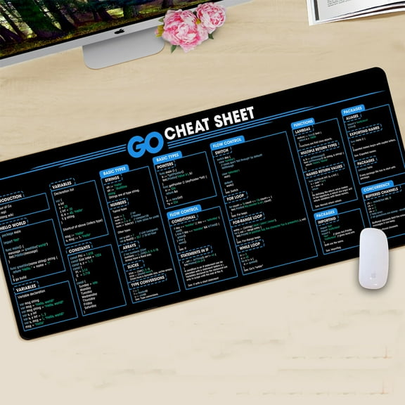 Golang Shortcuts Mouse Pad – Large Computer Accessory & Desk Mat for Programmers, Developers, IT Professionals & Software Engineers, Non-Slip, Extended Keyboard & Mousemat for Coding & PC