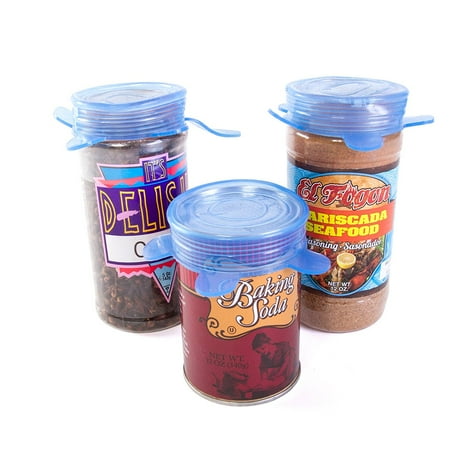 Kitchen + Home Silicone Stretch Lids - Set of 3 Can and Jar Sized Silicone Fo...