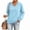Blue #0267, variant on Women V Neck Hoodie Long Sleeve Casual Pullover Sweatshirt Relaxed Fit Hooded Top with Kangaroo Pocket