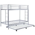 thumbnail image 5 of ENYOPRO Bunkbed with Roll Out Trundle Bed Frame, Twin Over Twin Metal Bunk Bed, Trundle Twin Bunk Bed with Ladders and Guardrails for Guest Room, Space Saving Bedroom Furniture, No Box Springs Needed, 5 of 8
