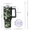 thumbnail image 2 of 40oz Tumbler with Handle and Straw, Vacuum Insulated Stainless Steel Travel Mug, Fits Car Cup Holder, Camo Print, 2 of 6