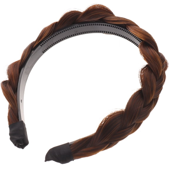 Homoyoyo Faux Braid Headband Decorative Hair Clasp Light Brown for Women 1Pack