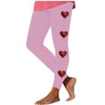thumbnail image 7 of Feancey Lightning Sales of Today Clearance Yoga Leggings for Women High Waist Valentines Day Workout Pants Novelty Heart Print Stretchy Tummy Control Tights Seamless Scrunch Butt Lift Pants Pink M, 7 of 7