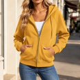 thumbnail image 6 of Fashion Lightweight Hoodies for Womens Pullover Full-Zip Up Casual Comfortable Solid Color Hoodie Drawstring Long Sleeve Pockets Hooded Sweatshirt Coat, 6 of 8