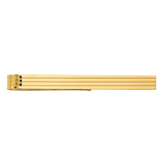 Primal Gold 14 Karat Men's Grooved Tie Bar