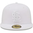thumbnail image 2 of Men's New Era St. Louis Cardinals White on White Logo 59FIFTY Fitted Hat, 2 of 5