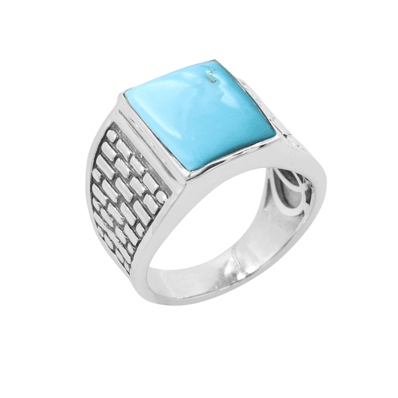 Earth Gems Jewelry Turquoise Ring Sterling Silver Gemstone Jewelry for Men