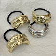 thumbnail image 2 of OOCA Woman Exaggerated Irregular Scrunchies Gold Color Hair Rope Ponytail Holder Elastic Hair Bands Hair Ties Hair Accessories, 2 of 7