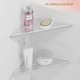 thumbnail image 6 of 10" Brushed Corner Wall Shelf Set of 2, Floating Corner Shelves for Wall, 304 Stainless Steel Shower Storage Shelves for Bathroom, No Drilling, 6 of 17