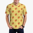 thumbnail image 3 of Balery Hand Drawn Strawberry Printed Men’s Short Sleeve Polo Shirt, Midweight Men's Shirt,Golf Polo shirts -Medium, 3 of 9