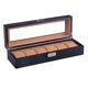 thumbnail image 4 of 6/12 rejillas PU cuero negro reloj caja de almacenamiento reloj de caja organizadora Zulema Rectángulo de almacenamiento en forma de reloj, 4 of 8