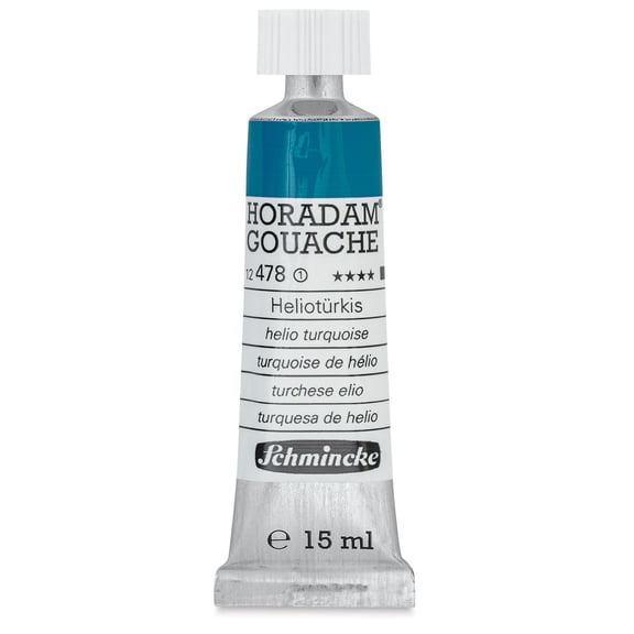 Schmincke Horadam Artist Gouache - Helio Turquoise, 15 ml tube