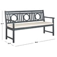 thumbnail image 6 of Safavieh Montclair Indoor/Outdoor Modern Acacia Bench with Cushion, 6 of 7