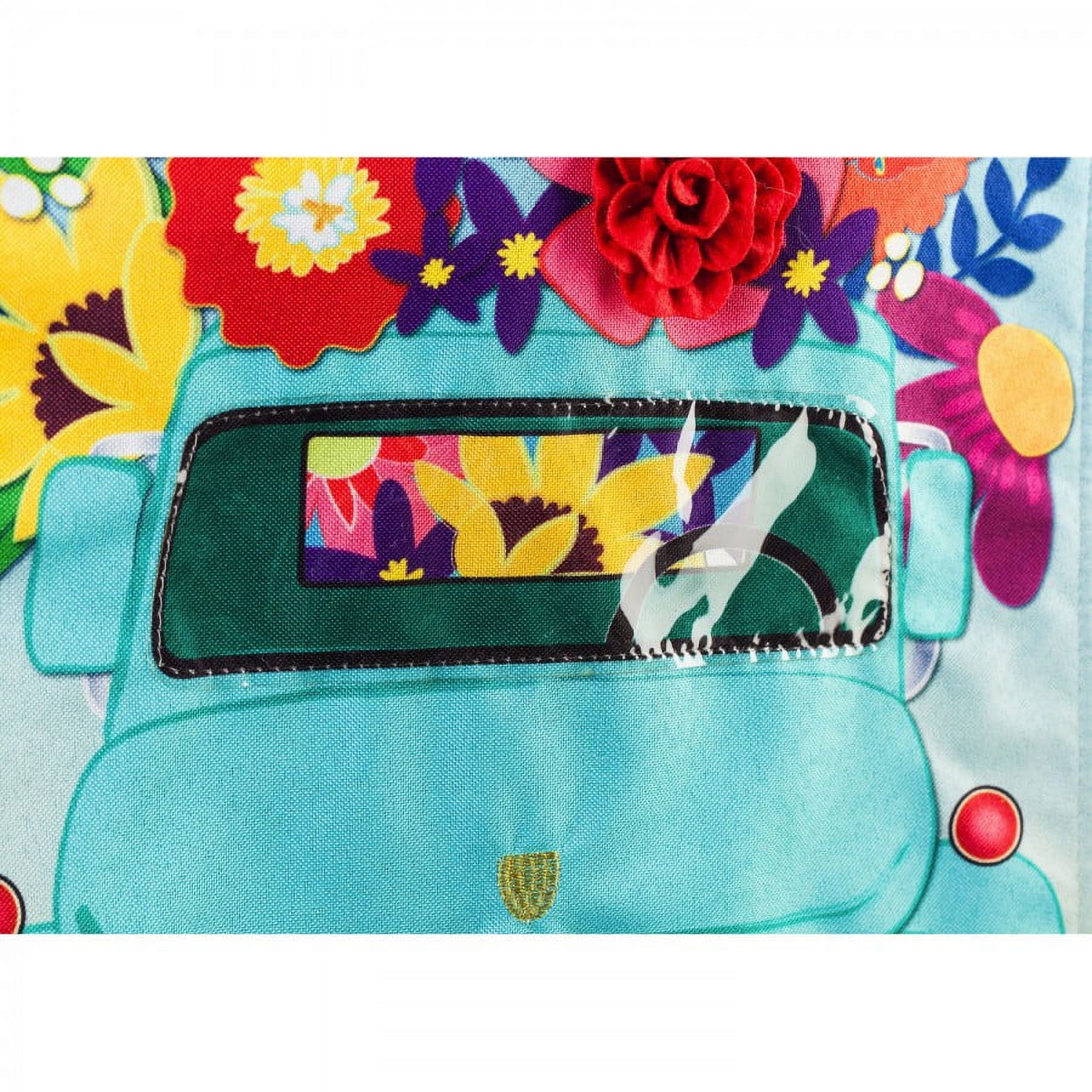 Evergreen Flower Truck Garden Linen Flag - Thumbnail 5