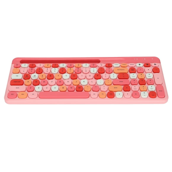 PC Keyboard, Widely Comparible Smart Power Saving All in One Card Slot Design Keyboard for IOS System for Girls for Windows System for Android System Pink