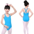 thumbnail image 5 of ZACPNCV Toddler Ballet Leotards for Girls Dance Leotards with Skirt Gymnastic Ballerina Outfit Dress Sky Blue 3-4 Years, 5 of 6
