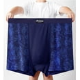 thumbnail image 2 of Maoxin Mens Boxer Briefs High Waisted Plus Size Flat Underwear Wide Waistband Print Four Corners Underwear For Men Blue 3XL, 2 of 5
