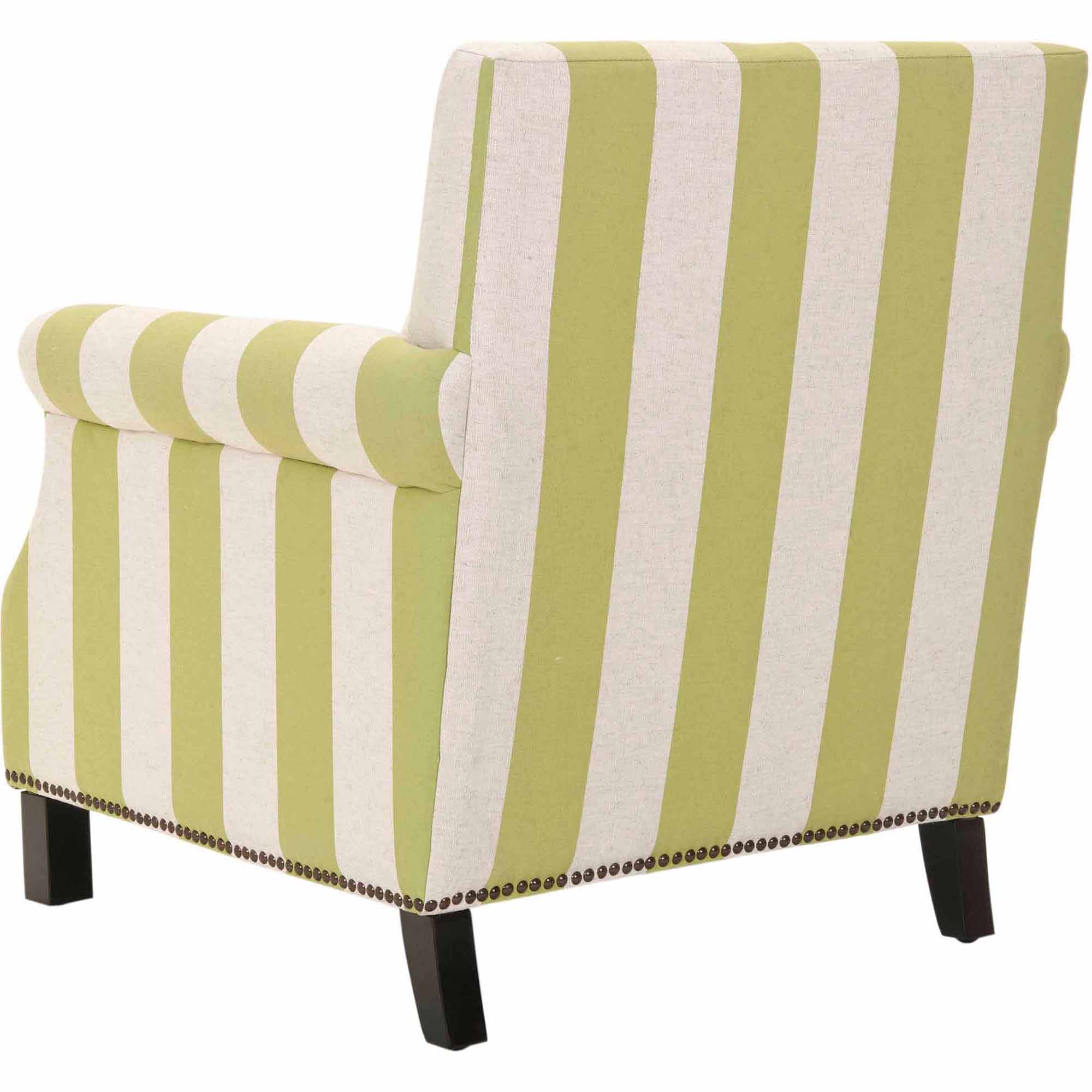 SAFAVIEH Easton Rustic Glam Upholstered Club Chair w/ Nailheads, Lime Green/White - image 4 of 4