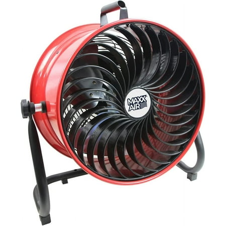 Maxx Air 16-Inch High Velocity Floor Fan | Multi-Purpose Portable Air Circulator for Shop, Home, Restoration industrial fan with High Velocity | 3 Speed for Maximum Cooling Power | Red