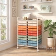 thumbnail image 2 of Costway 20 Art Craft Organizer Storage Cart  on Wheels Multipurpose Macaron, 2 of 7