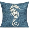 thumbnail image 4 of Blue Shell 16x16 Set of 4 Throw Pillow Covers for Outdoor Patio Furnitures Ocean Themed Decorative Cushions Navy Sea Vintage Decor for Couch Sofa,Starfish Prints, 4 of 5