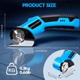 thumbnail image 2 of Cordless Electric Scissors, Rechargeable Rotary Cardboard Cutter, Automatic Box Cutter with LED Light, Safety Lock, Extra Blades, Electric Scissors f, 2 of 7